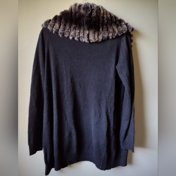 LIKE NEW Theory Cashmere & Rabbit Fur Cardigan Sweater - Picture 7 of 7